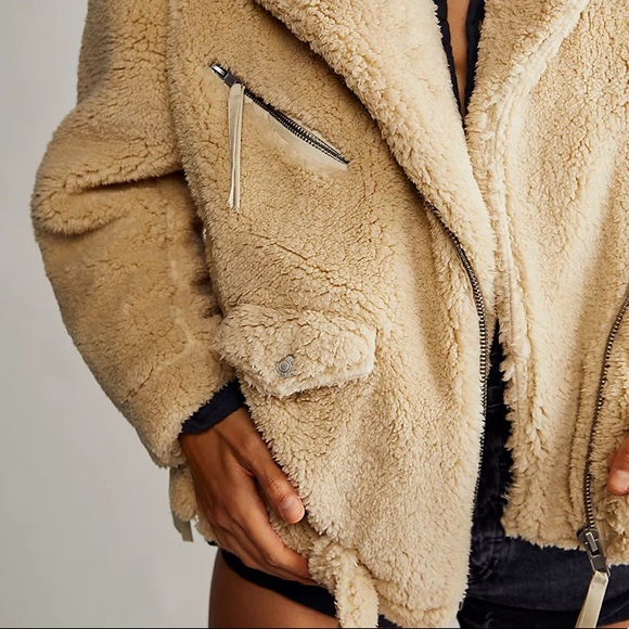 NWOT Free People Cozy Slouch Moto Jacket - Picture 2 of 6